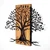 Wallity Zidna dekoracija Willow - 382, 58x80 cm, Smeđe boje
