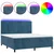 Krevet box spring s madracem LED tamnoplavi 160x200 cm baršun