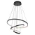 Rabalux Visilica sa daljinskim Beliza, 3 prstena, LED 95W, 3000-6500K, 60cm, Crna