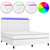 Krevet box spring s madracem LED bijeli 160x200 cm umjetna koža