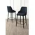 Hanah Home set od 2 barskih stolica Tera, antracit tkanina Babyface, crne metalne noge