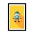Plakat s paspartujem veseli robot - 60x90 silver