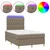Vidaxl Box spring postelja z vzmetnico LED taupe 120x200 cm blago