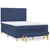 Vidaxl Box spring postelja z vzmetnico moder 140x190 cm blago