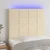 Vidaxl LED posteljno vzglavje krem 100x5x118/128 cm blago