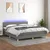 Vidaxl Box spring postelja z vzmetnico LED temno siva 160x200 cm blago