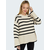 Black-Beige Womens Striped Sweater ONLY Sia - Women