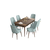 Hanah Home Set Trpezarijski sto i 6 stolica Are, Zeleno-braon