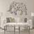 WallXpert metalni zidni ukras 5310, geometrijski slon, 90 x 60 cm, crni
