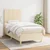 Vidaxl Box spring postelja z vzmetnico krem 100x200 cm blago