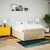 Vidaxl Box spring postelja z vzmetnico krem 140x190 cm blago