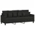 3-dijelni set sofa s jastucima crni od mikrovlakana