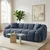 ATELIER DEL SOFA Sofa trosed Octavio Navy Blue