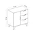 Hanah Home Komoda Valencia 3+1, 72x76x40 cm, Bela