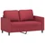 2-dijelni set sofa s jastucima boja vina od umjetne kože