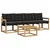 Set vanjskih sofa s jastukom 5 pcs Bijela i crna