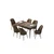 Hanah Home Set Trpezarijski sto i 6 stolica Zen, Braon