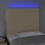 Vidaxl LED posteljno vzglavje krem 100x5x118/128 cm blago