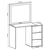 Hanah Home toaletni sto Modena Hollywood sa ogledalom i osvetljenjem, 120 cm, hrast Sapphire / beli