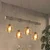 Brilagi - Luster na sajli WOOD GLASS 4xE27/60W/230V borovina/siva/dimljeno braon