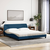 Krevet s madracem Dover plavi 180x200 cm od tkanine