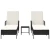 Ležaljka 3 pcs Crna i krem-bijela 55 x 200 x 92 cm poliratan