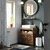 Songmics Rjava omarica za umivalnik LOFT