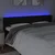 Vidaxl LED posteljno vzglavje črno 203x16x78/88 cm blago