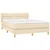 Vidaxl Box spring postelja z vzmetnico krem 140x200 cm blago
