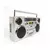 GPO Brooklyn /Ghetto Blaster/ Bluetooth/DAB+ prijenosni kasetofon, CD boombox, srebrni