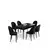HANAH HOME Rasklopivi trpezarijski sto i stolice (7 delova) Enya Black Marble Black