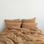 Rjava enojna lanena posteljnina 140x200 cm – Linen Tales