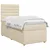 vidaXL Postelja boxspring z vzmetnico Krem 80 x 200 cm Blago
