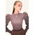 Trend Alacati Stili Ženska bluza dugih rukava Alc-X13069, Smeđa
