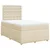 Vidaxl Box spring postelja z vzmetnico krem 120x200 cm blago