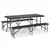 ModernHome Sklopivi set sto 180cm sa 2 klupe ratan, Braon