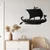 WallXpert metalni zidni ukras 5354, vikinški brod sa jedrom i veslima, 75 x 52 cm, crni