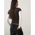 Bershka Majica  siva / antracit / bela