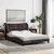 Vidaxl Posteljni okvir brez vzmetnice Hvar temno rjav 140x190 cm blago