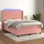Vidaxl Box spring postelja z vzmetnico LED roza 140x190 cm žamet