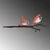 Aberto Design Dekorativna figura Bird on the branch 23, 22x55 cm, 1.5 mm, Bakarne boje