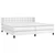 Vidaxl Box spring postelja z vzmetnico bela 200x200 cm umetno usnje