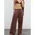 Pull&Bear Hlače rjasto rdeča/bela