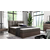 Boxspring postelja Wood 1 - 160x200 cm - temni hrast