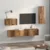 TV Kabinet za Zid Zidne 4 pcs Staro drvo Konstruirano drvo