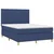Vidaxl Box spring postelja z vzmetnico LED modra 140x190 cm blago