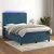 Vidaxl Box spring postelja z vzmetnico LED temno modra 140x190cm žamet