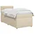 vidaXL Postelja boxspring z vzmetnico Krem 90 x 200 cm Blago