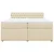 Vidaxl Box spring postelja z vzmetnico krem 200x200 cm blago