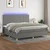 Vidaxl Box spring postelja z vzmetnico LED temno siva 200x200 cm blago